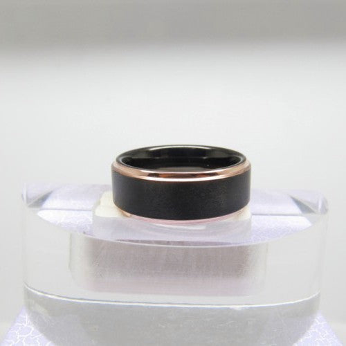 Eight-wide Step Sandblasted Electric Black Bezel Electric Rose Gold