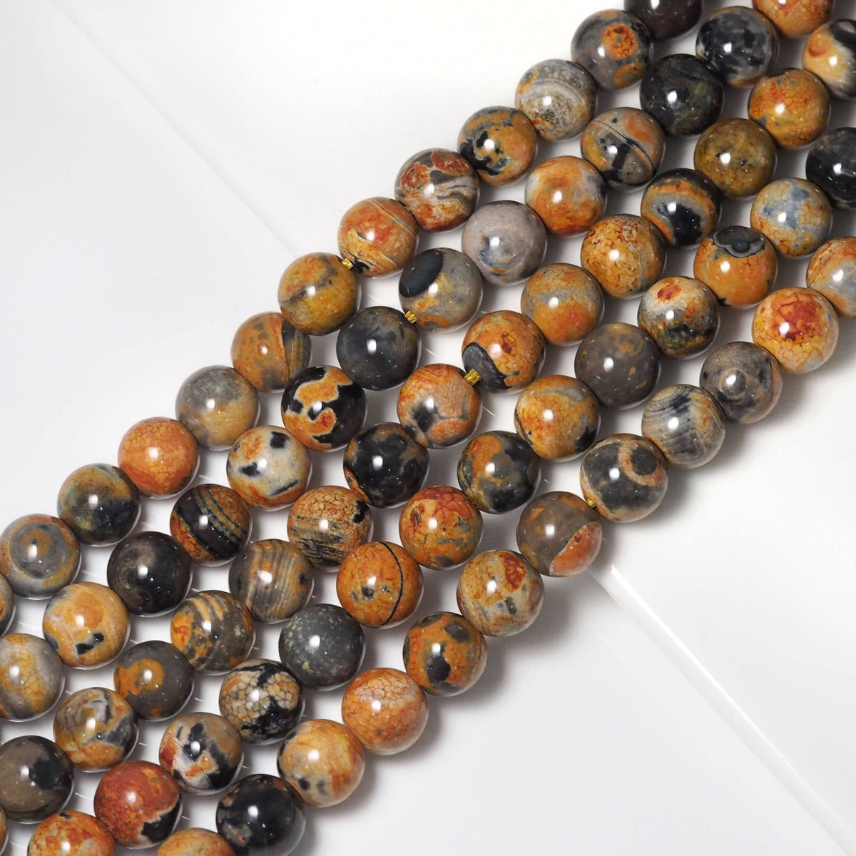 Bumblebee Agate Round Smooth Beads, Sku#U1754