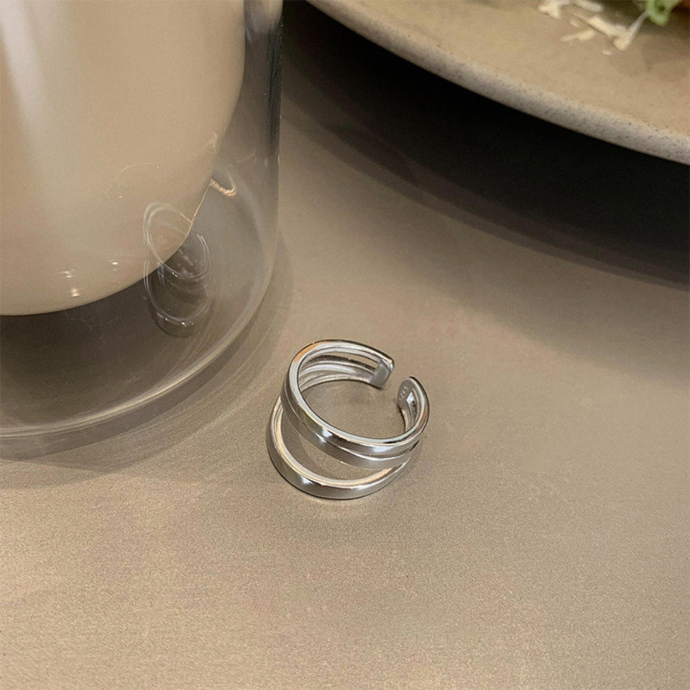 Vintage S925 Silver Women Rings, Simple Luxury Unique Design Finger Bands