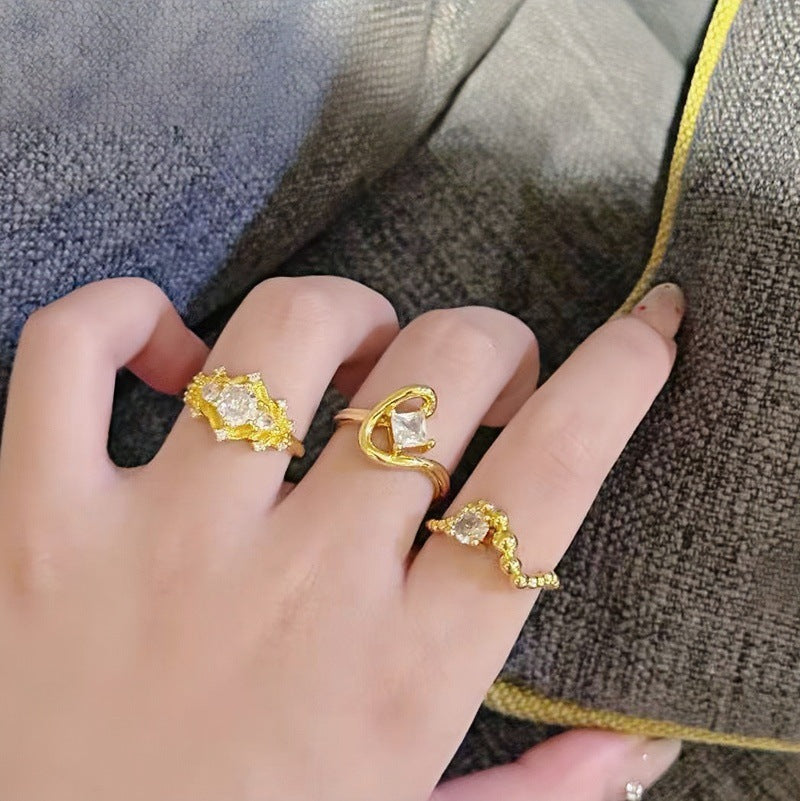 Womens Versatile Trendy Niche Ring