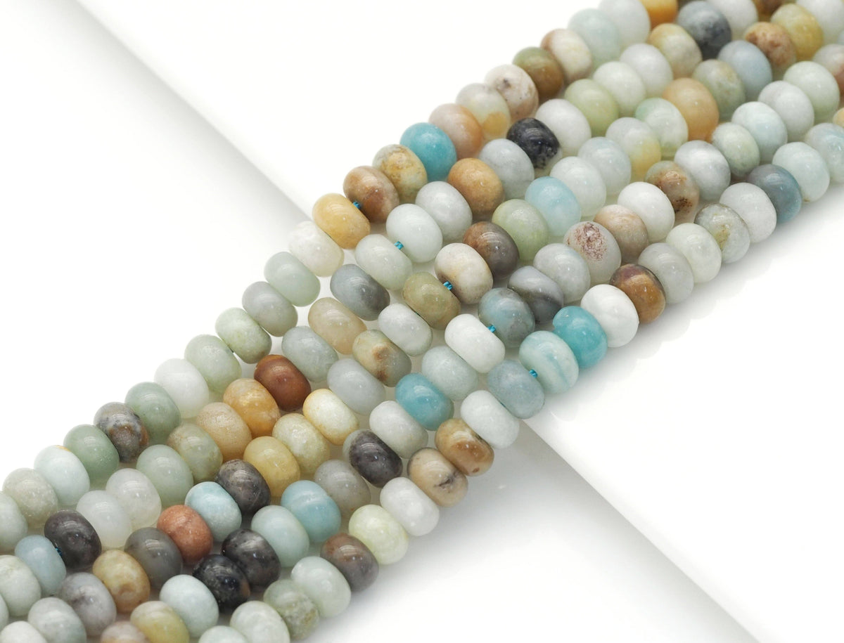 Genuine Amazonite Rondelle Smooth Beads, Sku#U1414