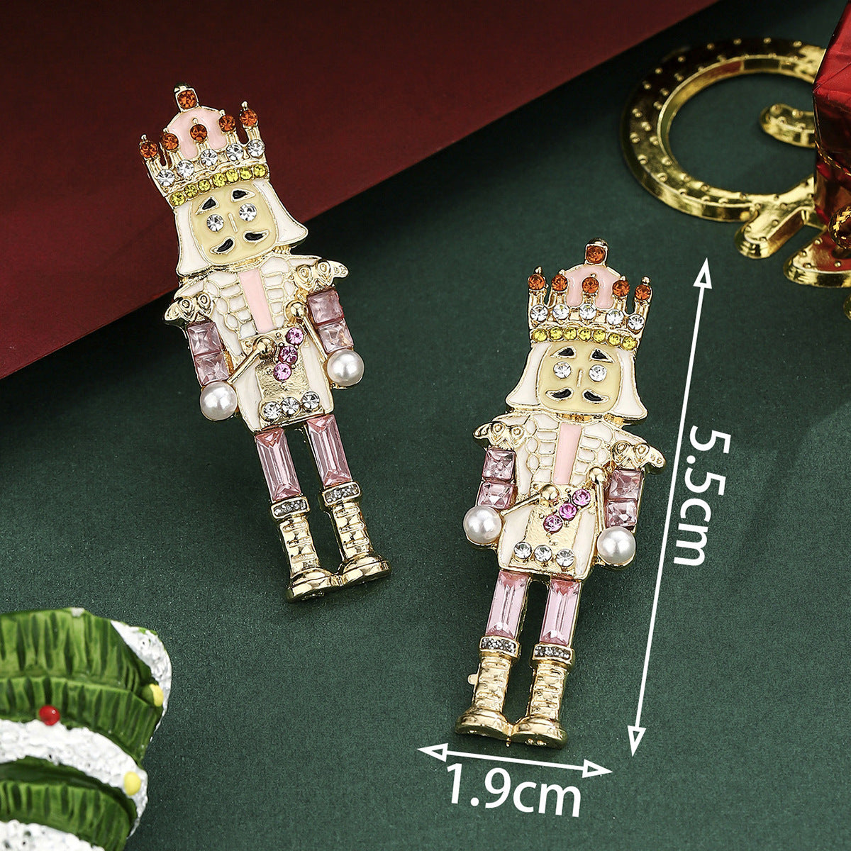 Cross-Border Personalized Christmas Alloy Earrings Christmas Hat Colorful Star Dot Diamond Christmas Tree Elk Gingerbread Man Earrings