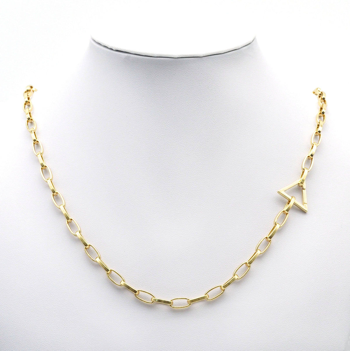 18K Gold Silver Triangle Snap Clip Clasp, Sku#K180