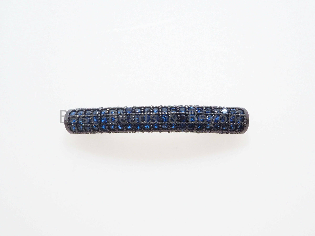 CZ Micro Pave Half Full Curve Tube for Bracelet, Purple/Fuchsia/Green/Bronze/Cobalt/Orange CZ Separator Tube, 32x5mm Tube Beads, sku#G401