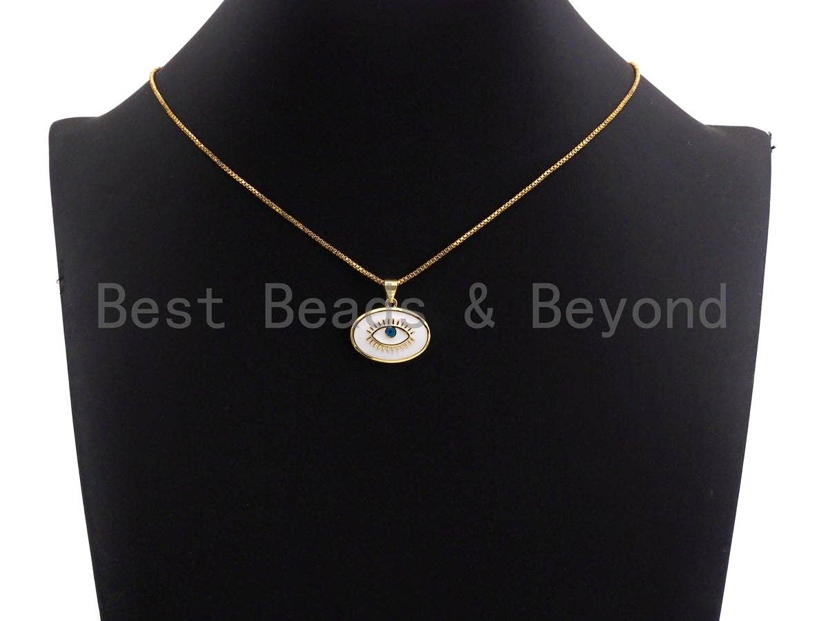 Enamel Colorful Oval Evil Eye With Eyelash Pendant,18x21mm,sku#F1034C