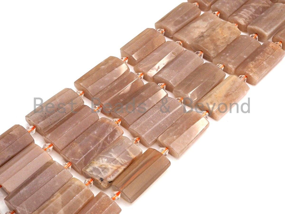 High Quality Natural Peach Moonstone Pillow Shape Beads, Natural Moonstone beads, 13x26mm, sku#U683