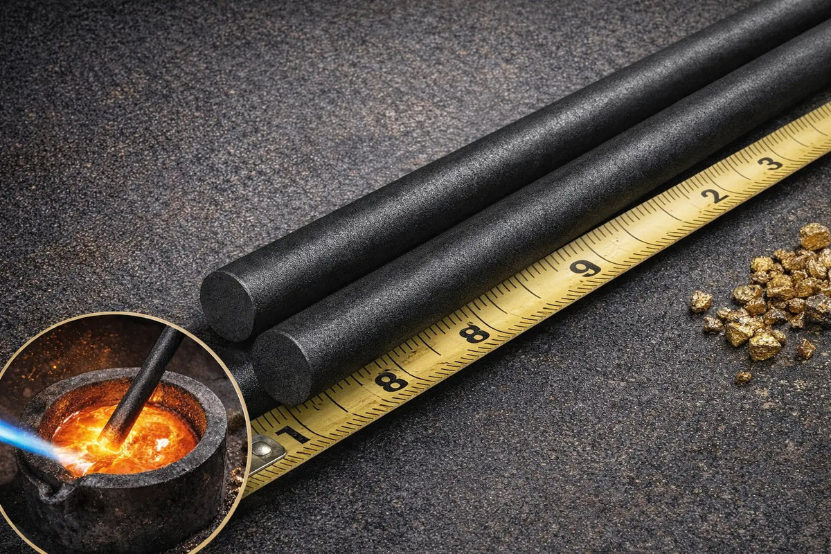 Gold Melting Kit Borax Flux + Small Ceramic Crucible + 3/8" Graphite Rod Tool