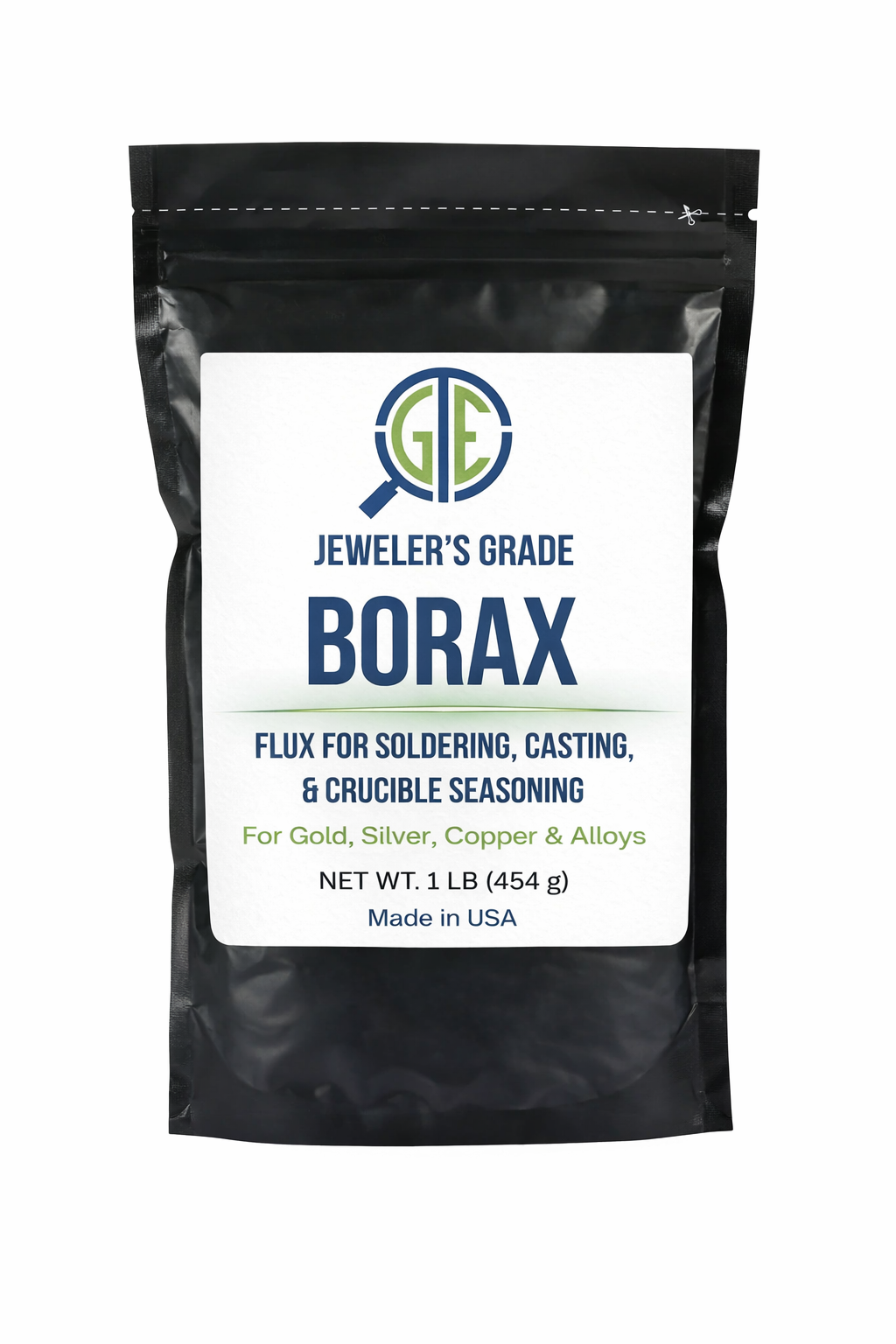 Gold Melting Kit Borax Flux + Small Ceramic Crucible + 3/8" Graphite Rod Tool