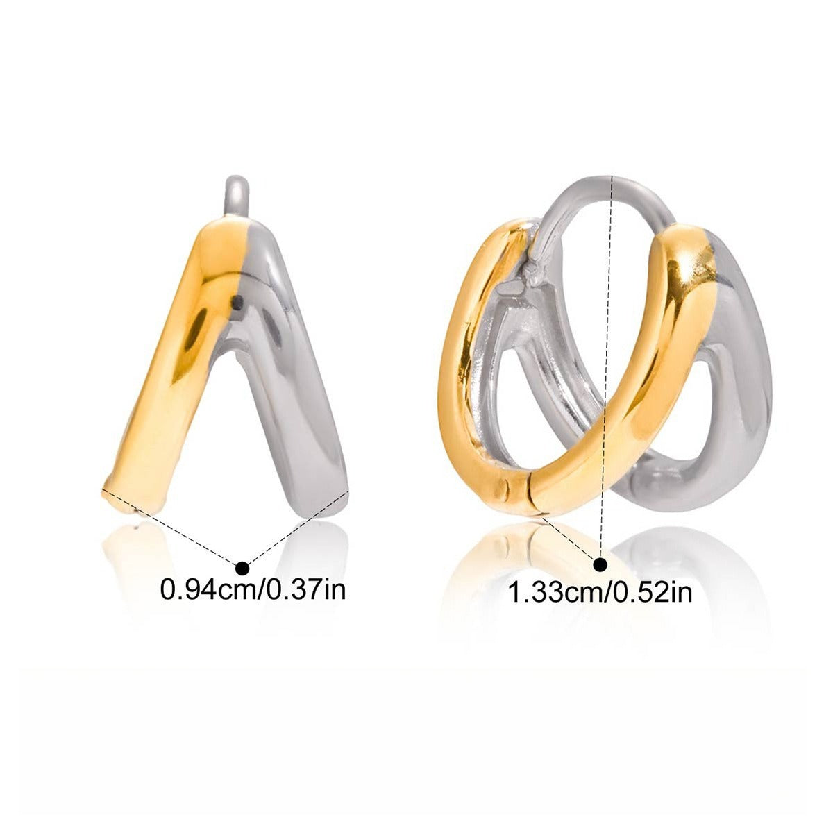 18K gold lightweight luxury and high-end hoop earrings/ear clips