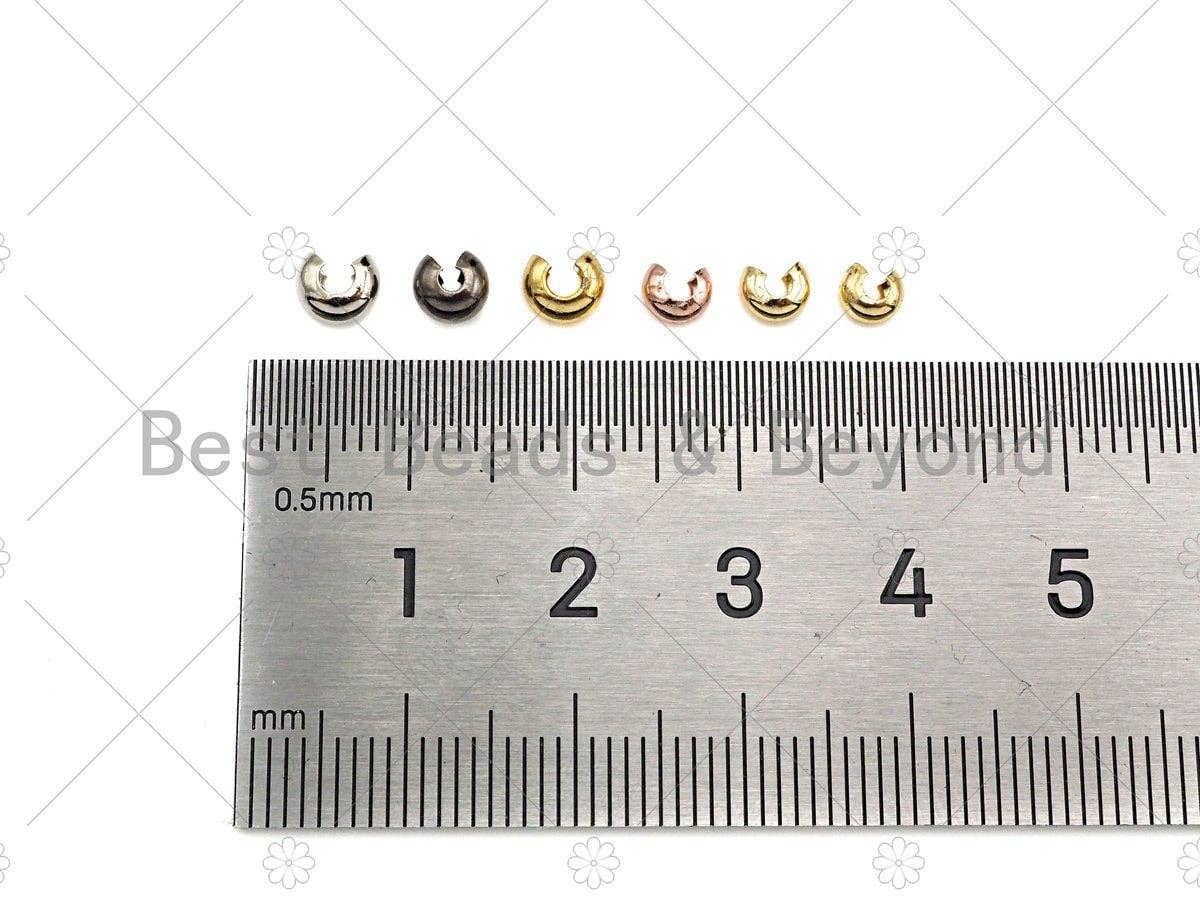 50pc 4mm/5mm Crimp Covers, Gold, Silver, Rose Gold, Gunmetal Crimp Cover, Crimp Beads, Crimp End, Knot Covers,sku#C123