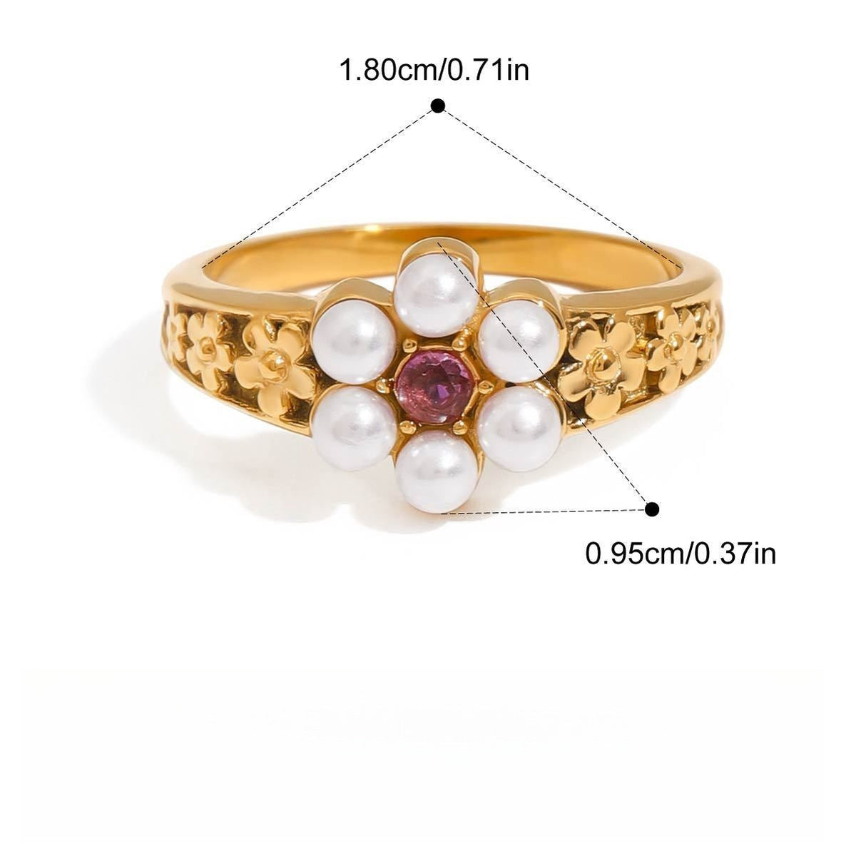 Pearl ring titanium steel ring