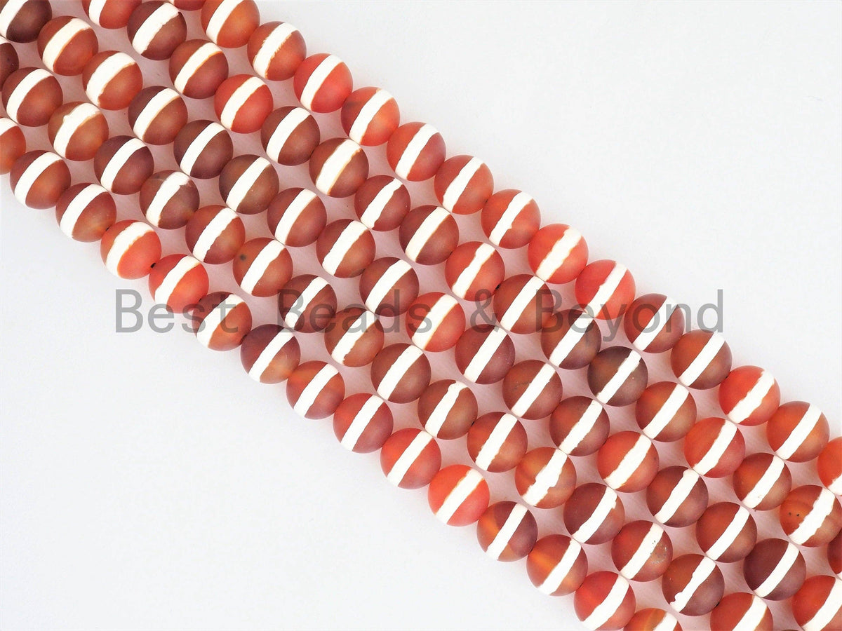 Quality Natural Dzi Red Agate One Line beads,Tibetan Red Agate beads, Round Smooth 6mm/8mm/10mm/12mm, 15.5inch strand, SKU#U404