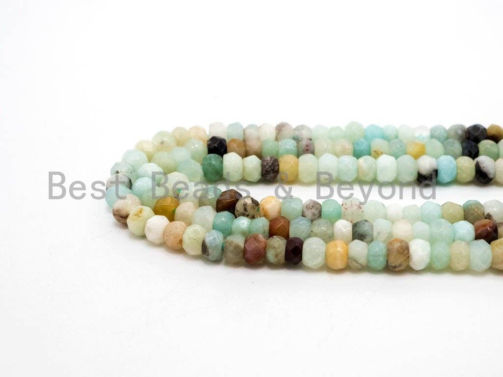 Natural Rondelle Amazonite beads Strand,2x4mm Faceted Rondelle beads, Natural Amazonite Beads, 15.5inch strand, SKU#U126