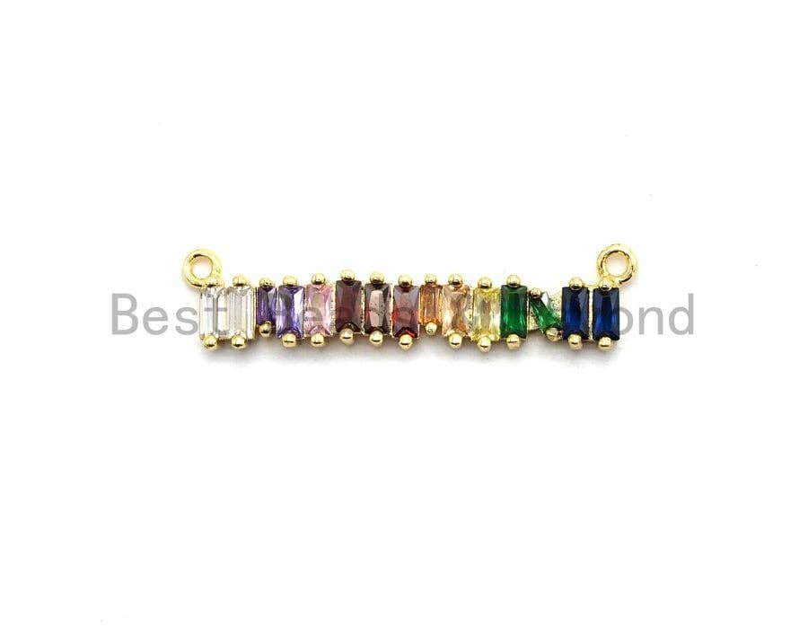 Colorful CZ Micro Pave Long Bar Pendant for Necklace ,Colorful Cz Beads, Micro Pave Findings Pendant, 6x35mm, sku#F682