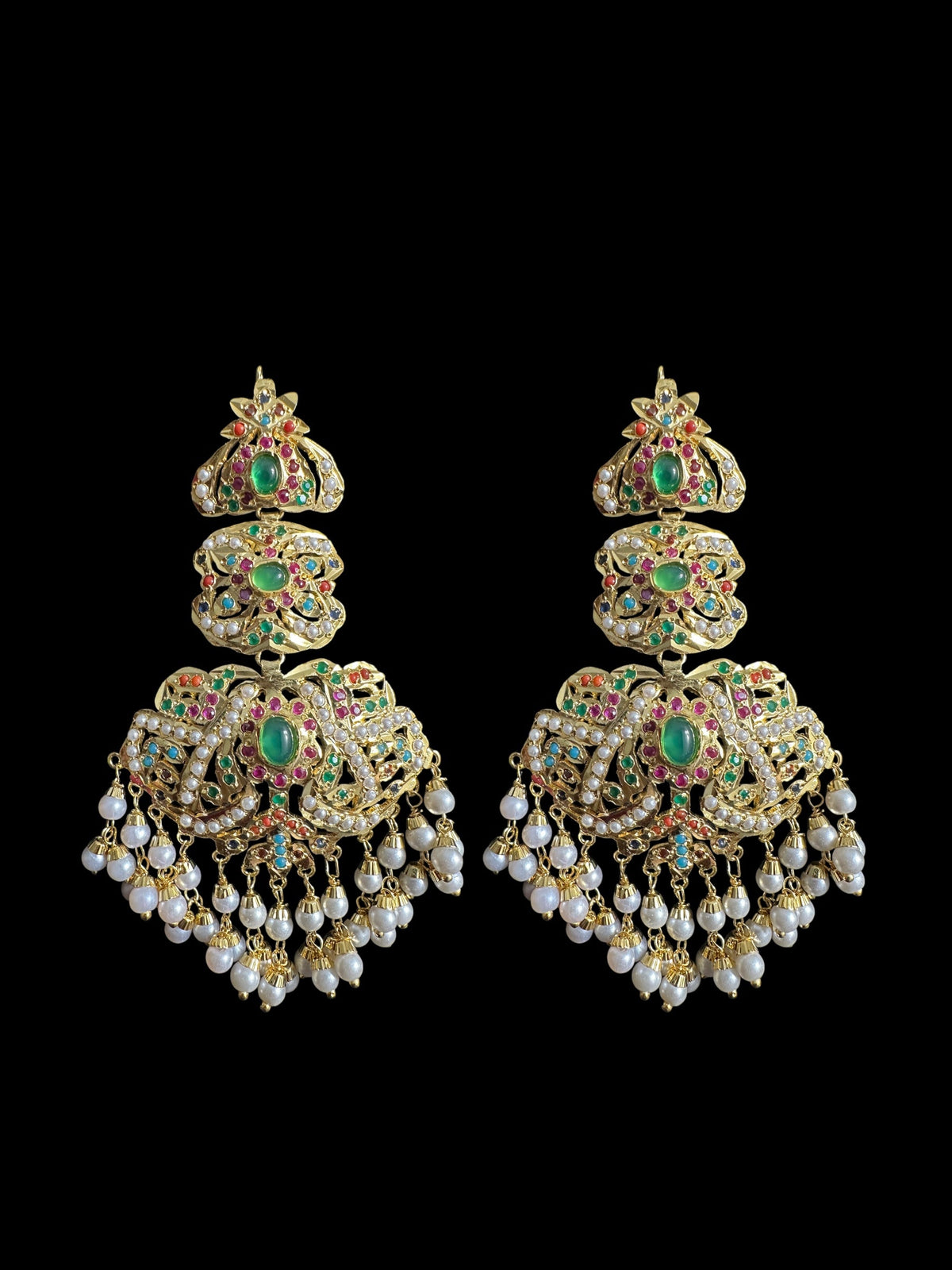 DLN97  Filza jadau rani haar in Navratan ( READY TO SHIP )