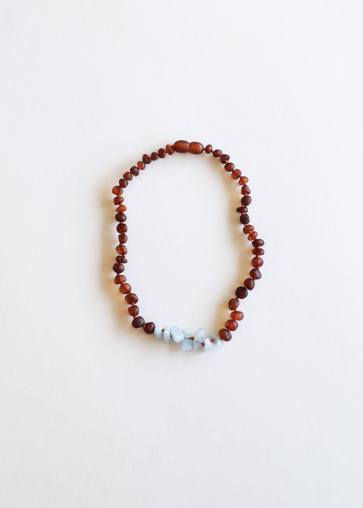 Raw Cognac Baltic Amber + Raw Aquamarine  || Necklace Set