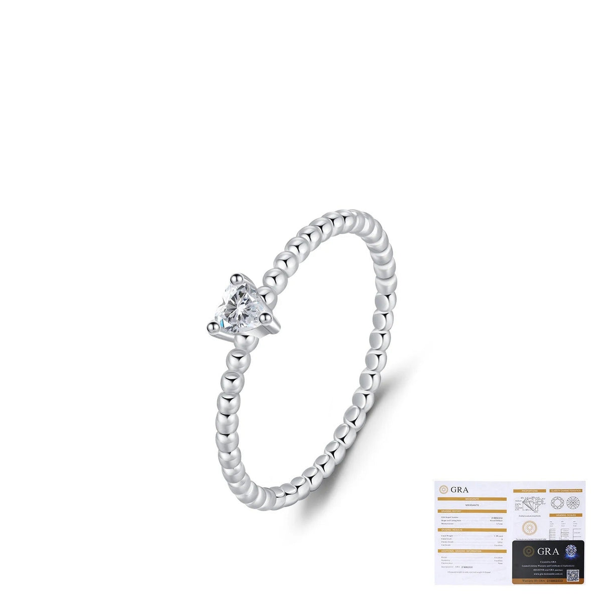 Geometric D-Color VVS1 Moissanite Accent Engagement Ring in Sterling Silver – Heart, Square & Round Designs