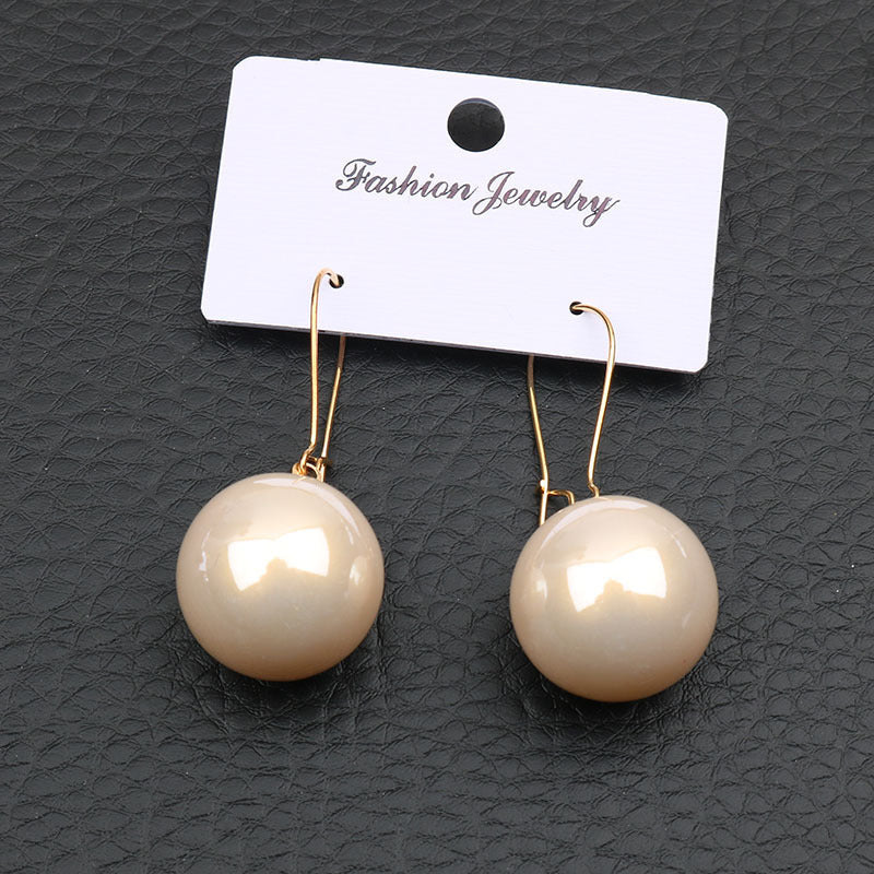 Large Pearl Silver Pearl Ear Clips For Women