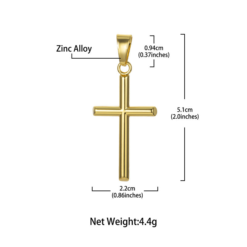 Fashionable Gold-Plated Jewelry Cross Pendant With A Stainless Steel Necklace