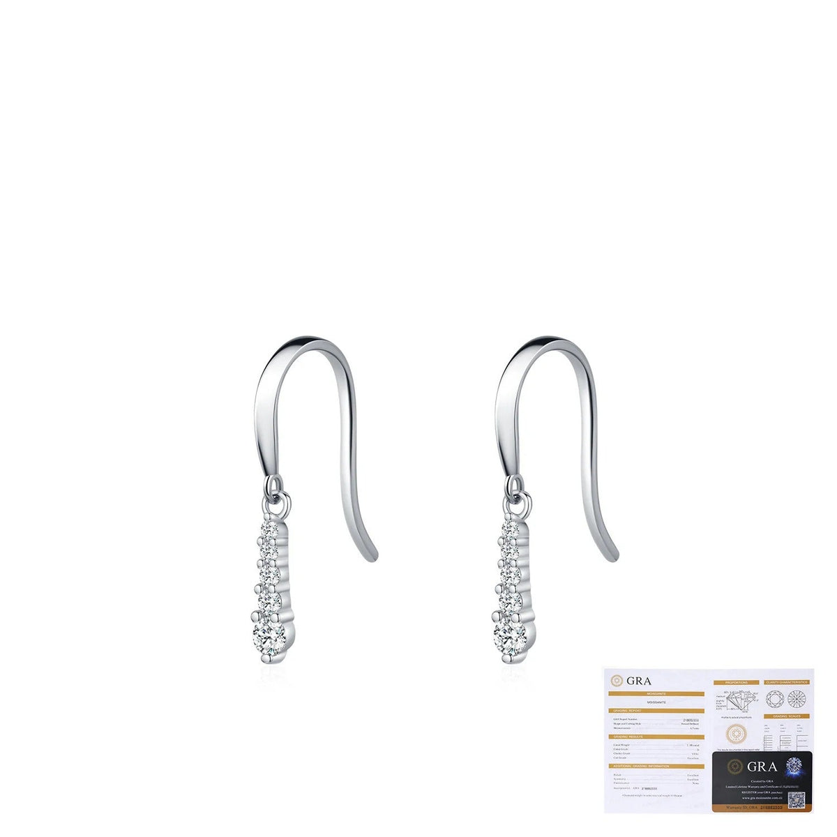 Waterdrop D-Color VVS1 Moissanite Drop Earrings in Sterling Silver