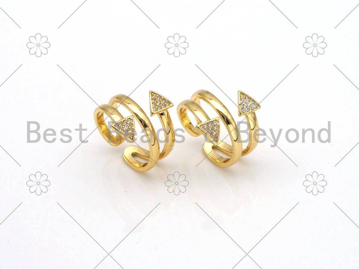 CZ Arrows Shape Adjustable Ring,Sku#X210