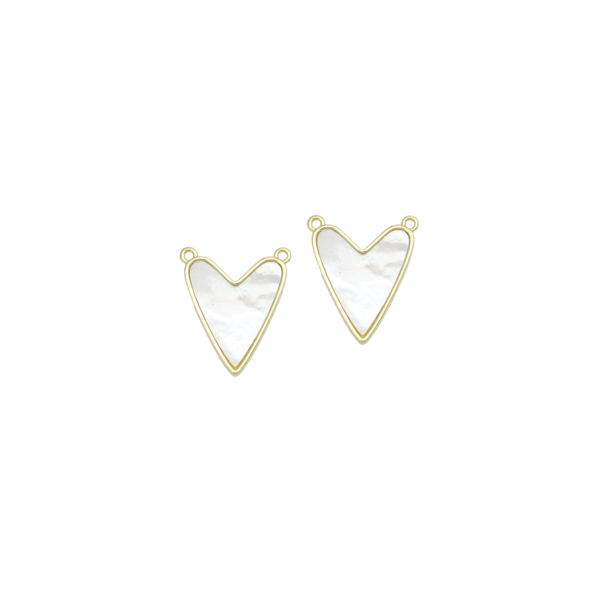 White Mother of Pearl Gold Heart Connector Charm Pendant,Sku#LK1216