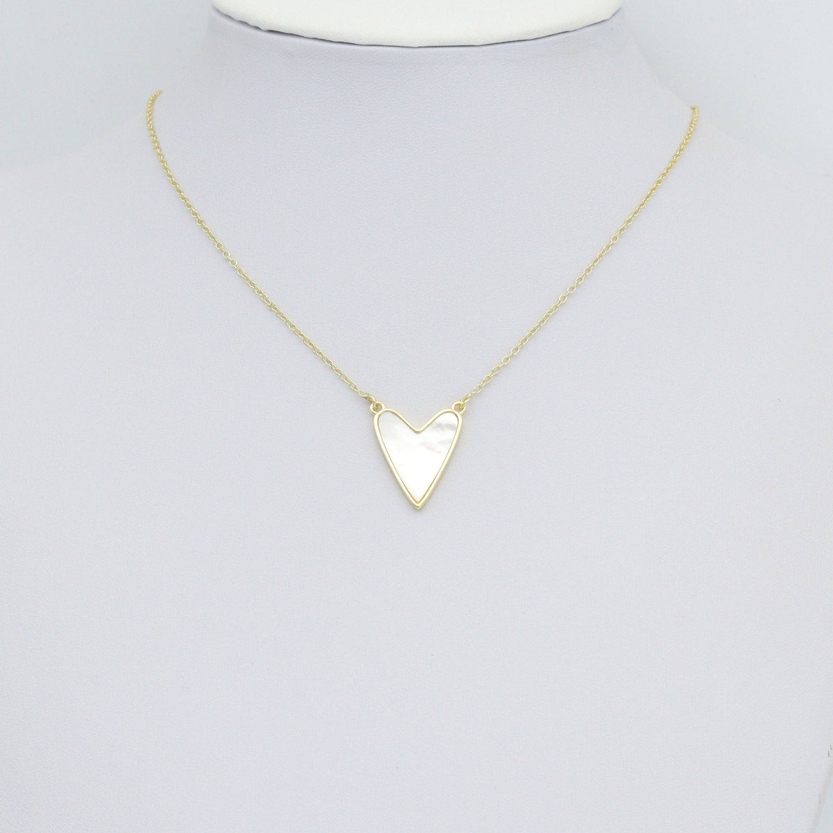 White Mother of Pearl Gold Heart Connector Charm Pendant,Sku#LK1216