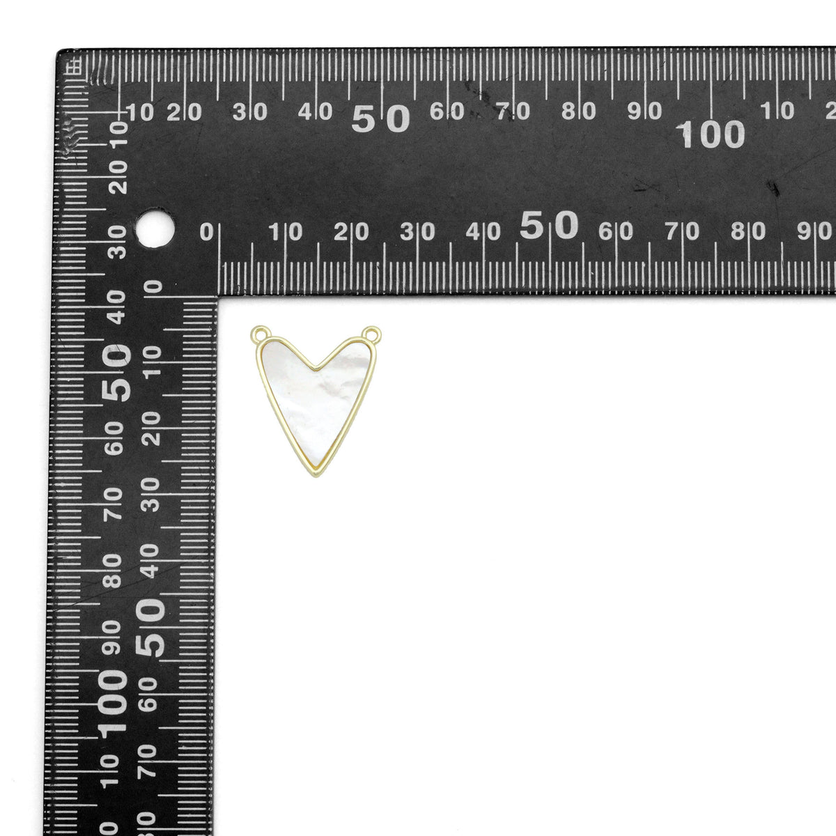 White Mother of Pearl Gold Heart Connector Charm Pendant,Sku#LK1216