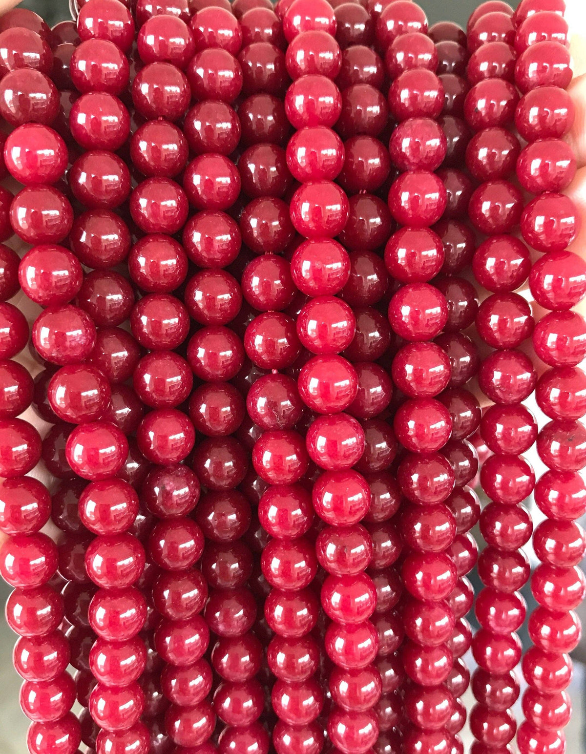Smooth/Faceted Round Dyed Ruby Jade beads, 8mm/10mm/12mm/14mm Red Gemstone beads, Ruby Jade Beads, 15.5inch strand, SKU#U258c