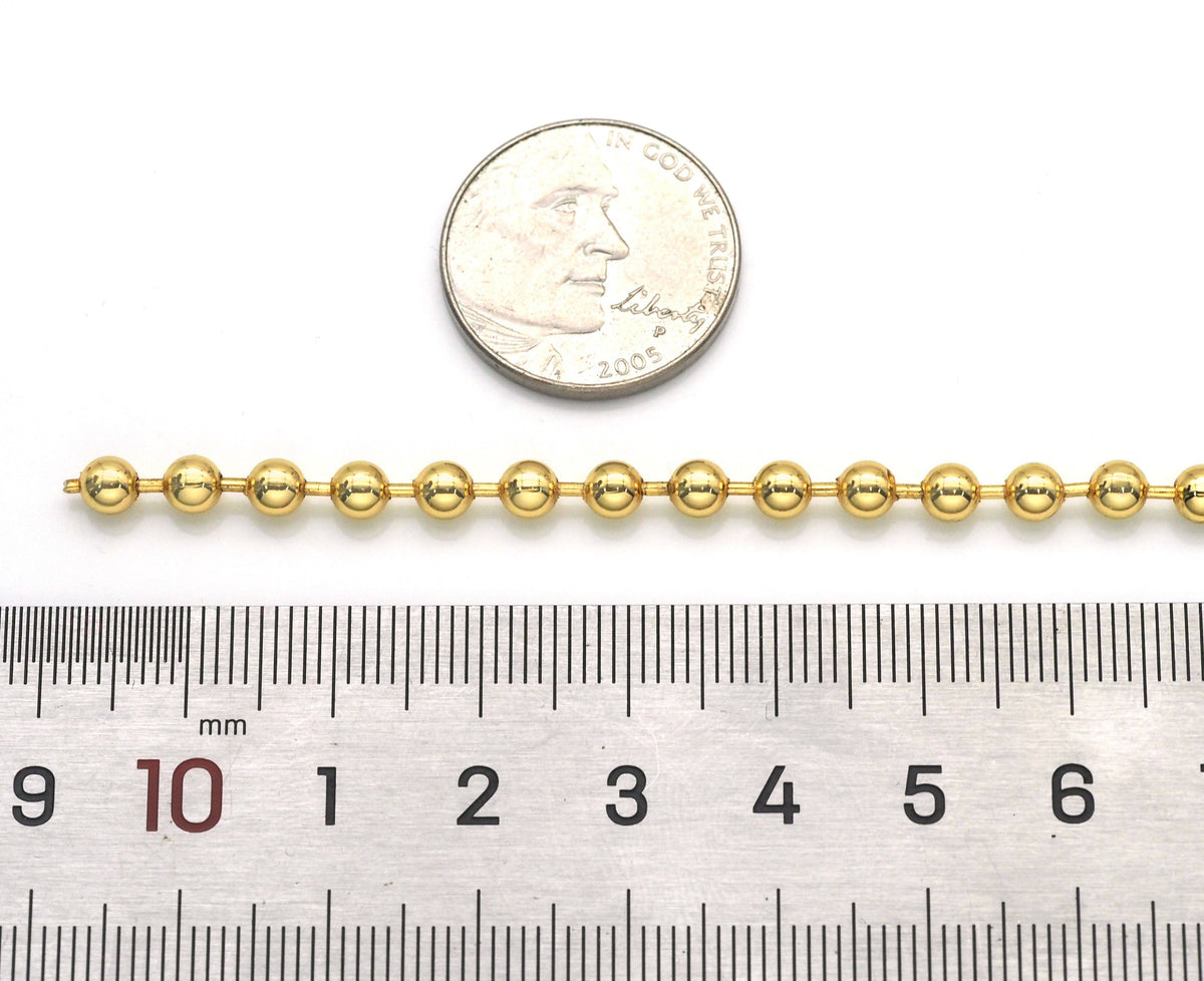 Plain Gold Silver ball chain by yard, sku#LD360