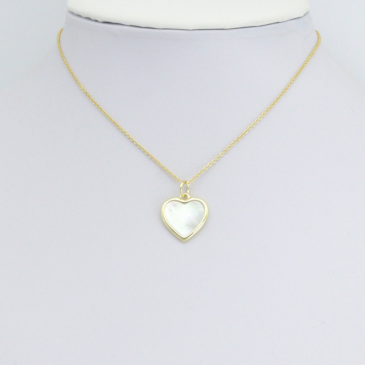 White Pearl Gold Heart Charm Pendant,Sku#LX879