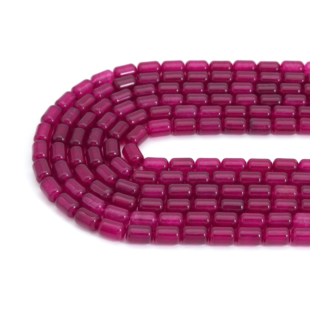8x12mm Red Jade Smooth Cylinder Beads, Sku#U2238