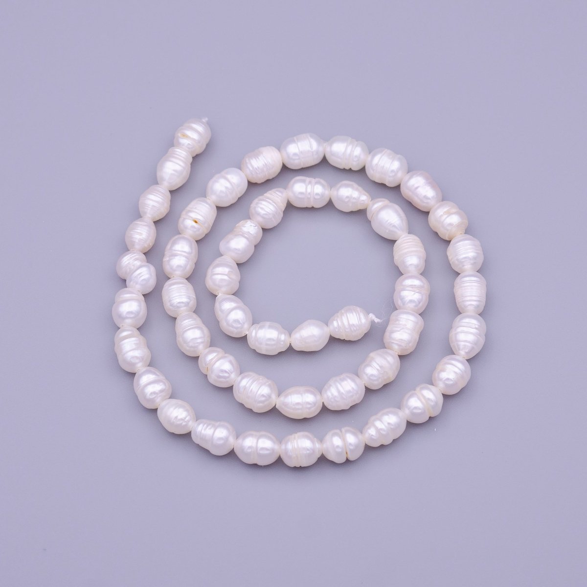 5mm - 6mm AAA Button Natural Freshwater Pearl Beads 48pc Full Strand | WA-1314 Clearance Pricing