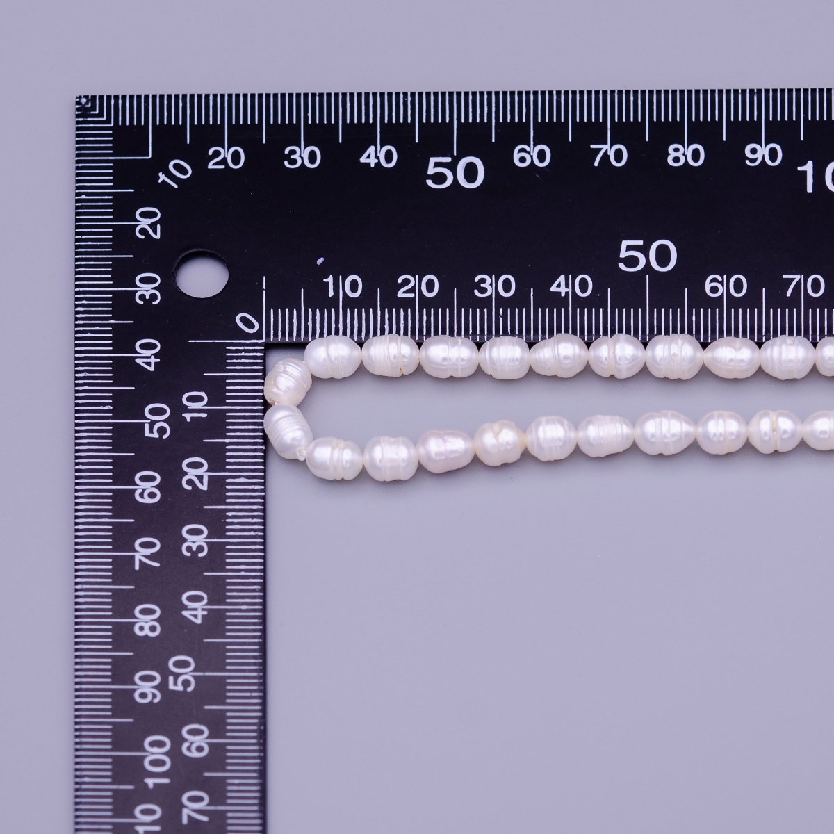 5mm - 6mm AAA Button Natural Freshwater Pearl Beads 48pc Full Strand | WA-1314 Clearance Pricing