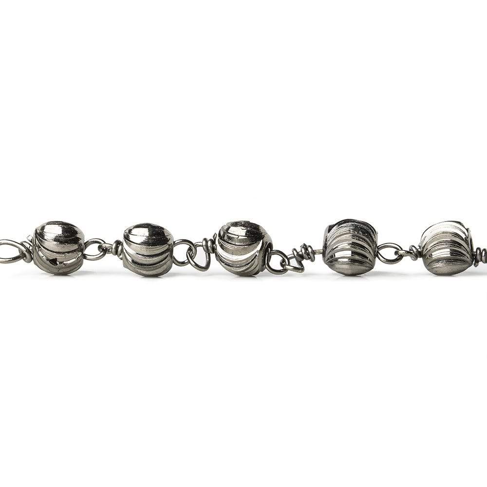 5mm Black Gold plated Fluted Round Black Gold plated Chain by the foot