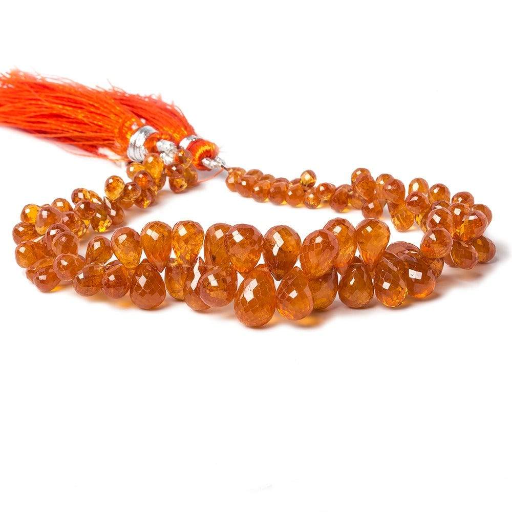 5x3-10x6mm Mandarin Garnet Faceted Tear Drop Beads 8 inch 110 pieces AAA