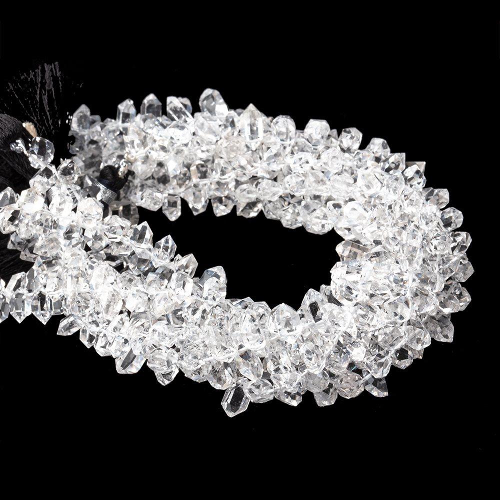3x5mm Double Terminated Crystal Quartz Beads 7.5 inch 66 pieces