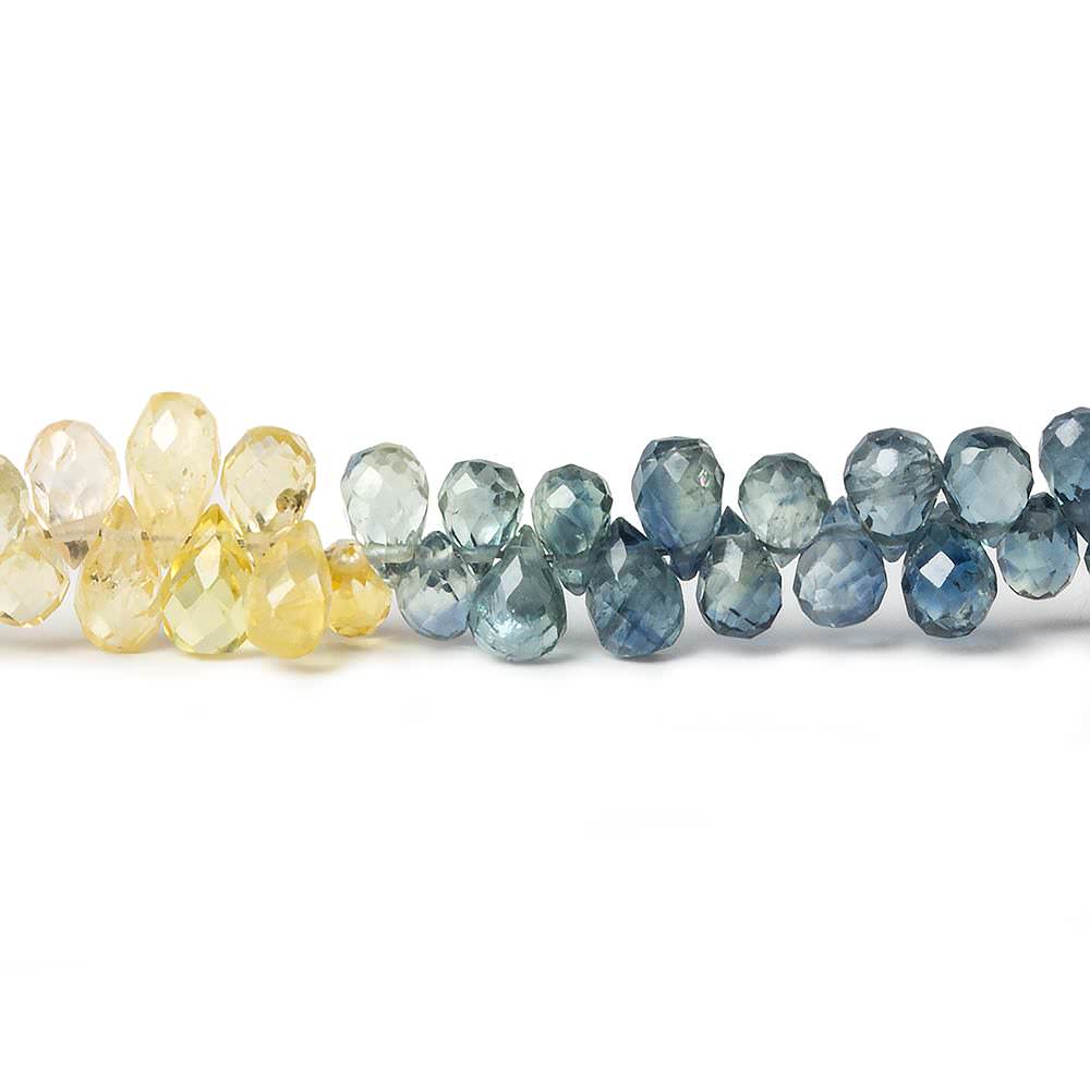 5x3mm Ceylon Sapphire Beads Tear Drop Briolette 8.75 inch 143 pieces