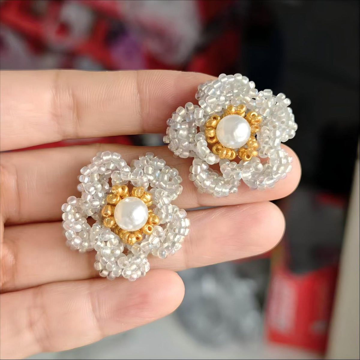 French-style Light-luxury Camellia Stud Earrings For Women