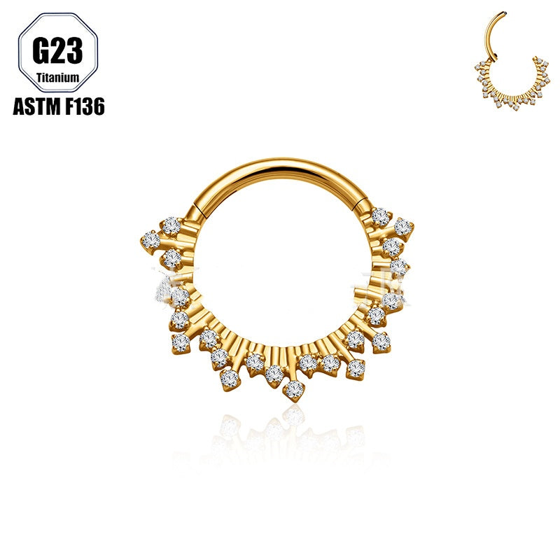 European And American G23 Titanium Alloy Earrings With Zircon Inlays