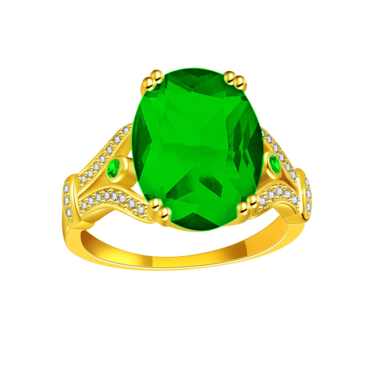 Goose Egg Diamond Creative Large Loose Stone 18k Gold-Plated Ring