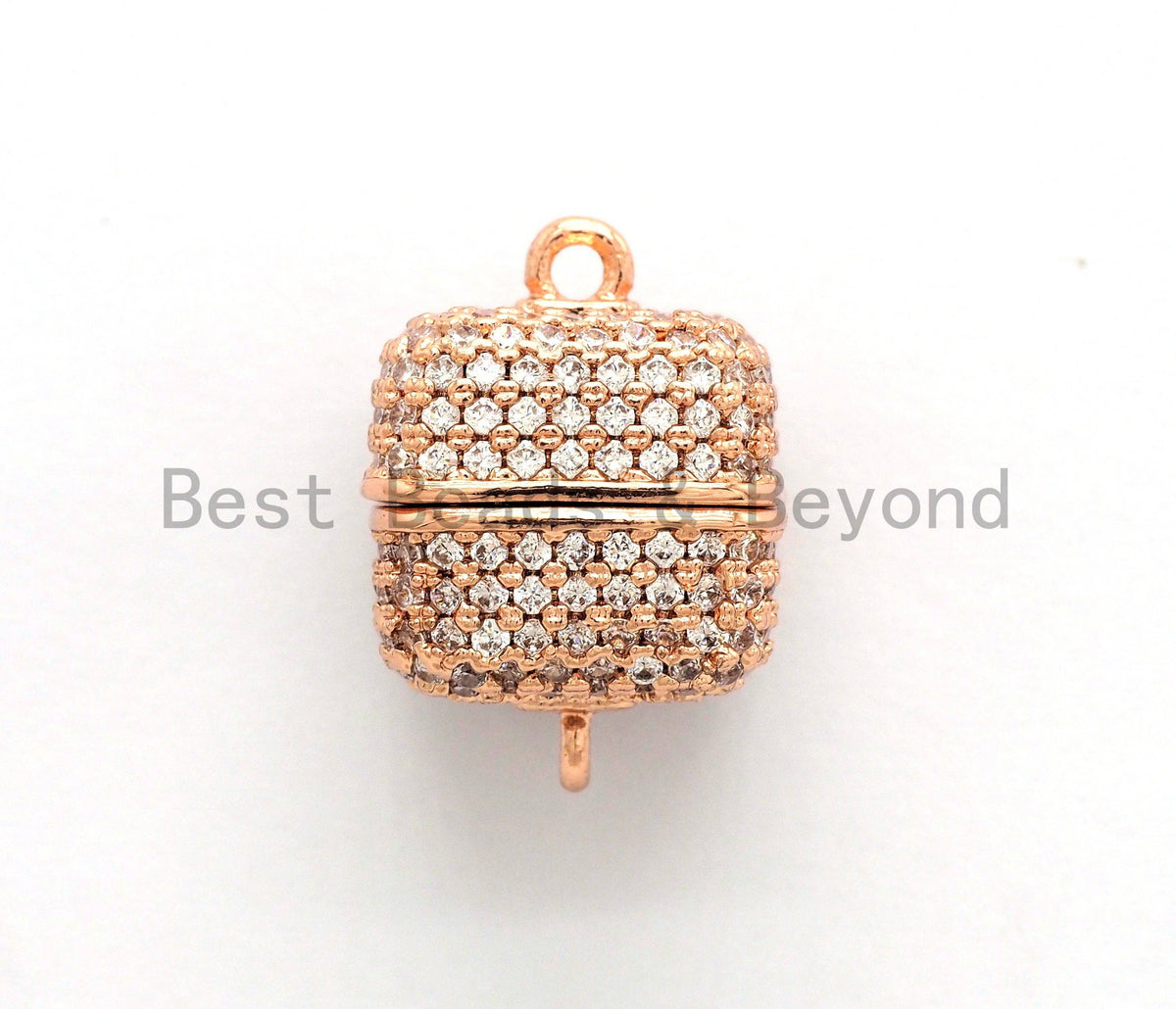 NEW STYLE 8/10/12mm CZ Micro Pave Strong Magnetic Cube Clasp, Cubic Zirconia Magnetic Clasp, Gold Rose Gold Clasp, sku#H134