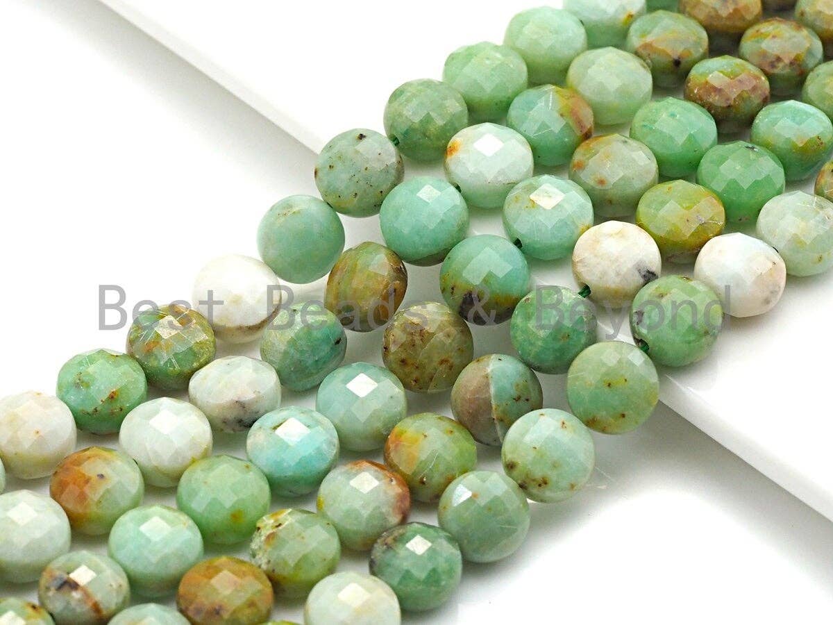 Double Sided Turtle Shell Cut Natural Turquoise Coin Shape beads, 6mm/8mm/10mm Natural Turquoise Beads, 16" Full strand, Sku#UA15