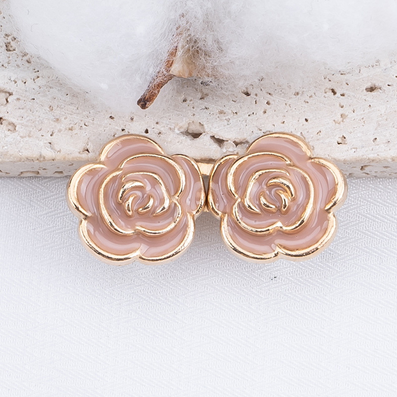 Nail-free rose waist buckle-fluorescent green-alloy-1 pair