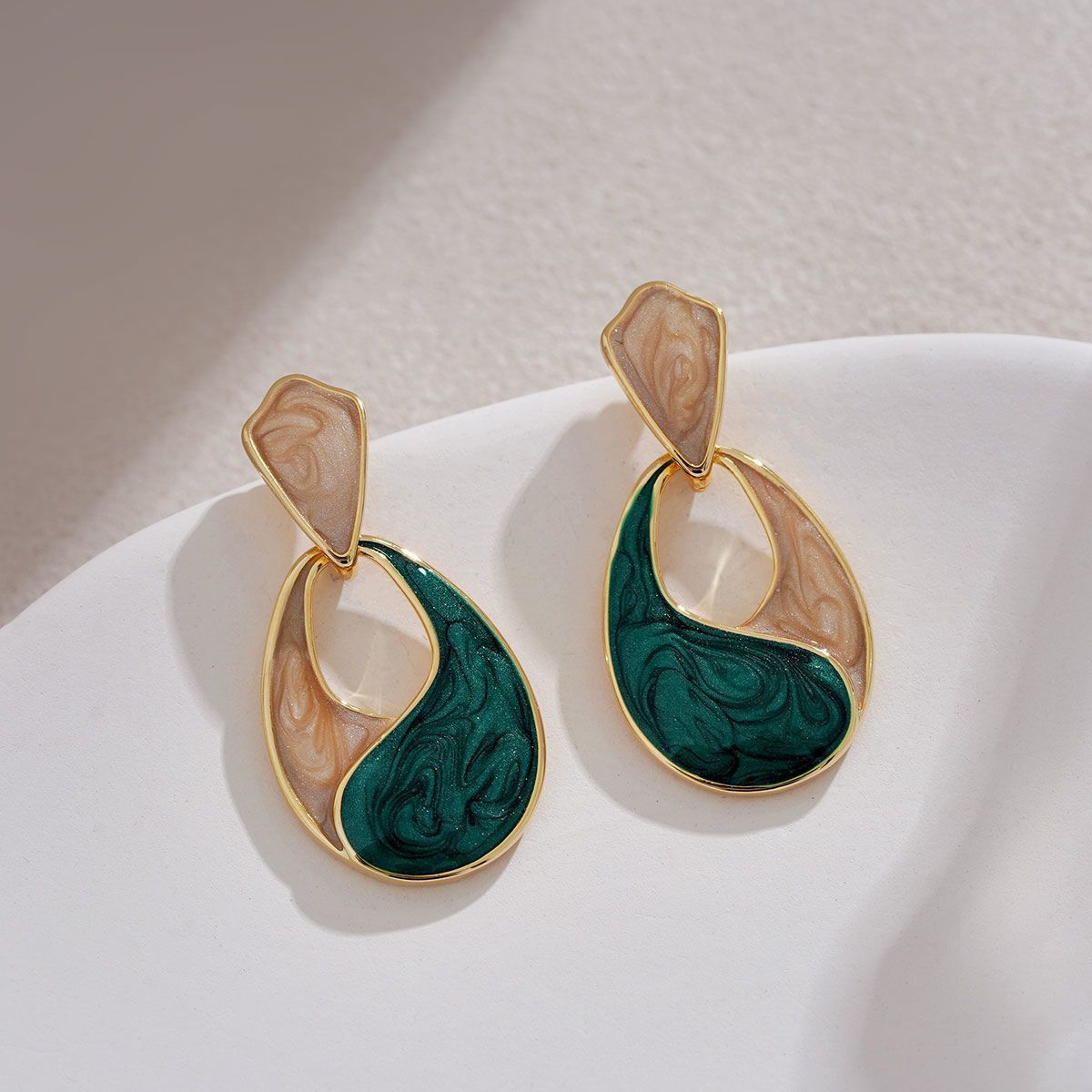 High-end Blue Water Drop Stud Earrings, Elegant French Hepburn Style Niche Jewelry