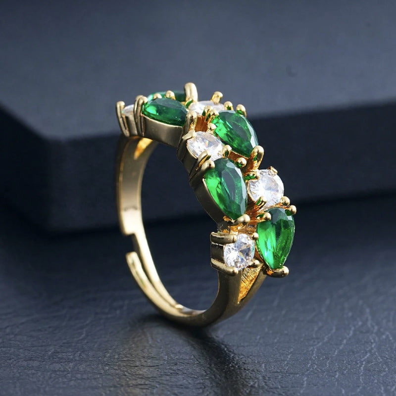 European And American Fashion Personality Bohemian Zircon Ring For Women, Versatile Street Style Jewelry, Direct Sales From The Manufacturer
