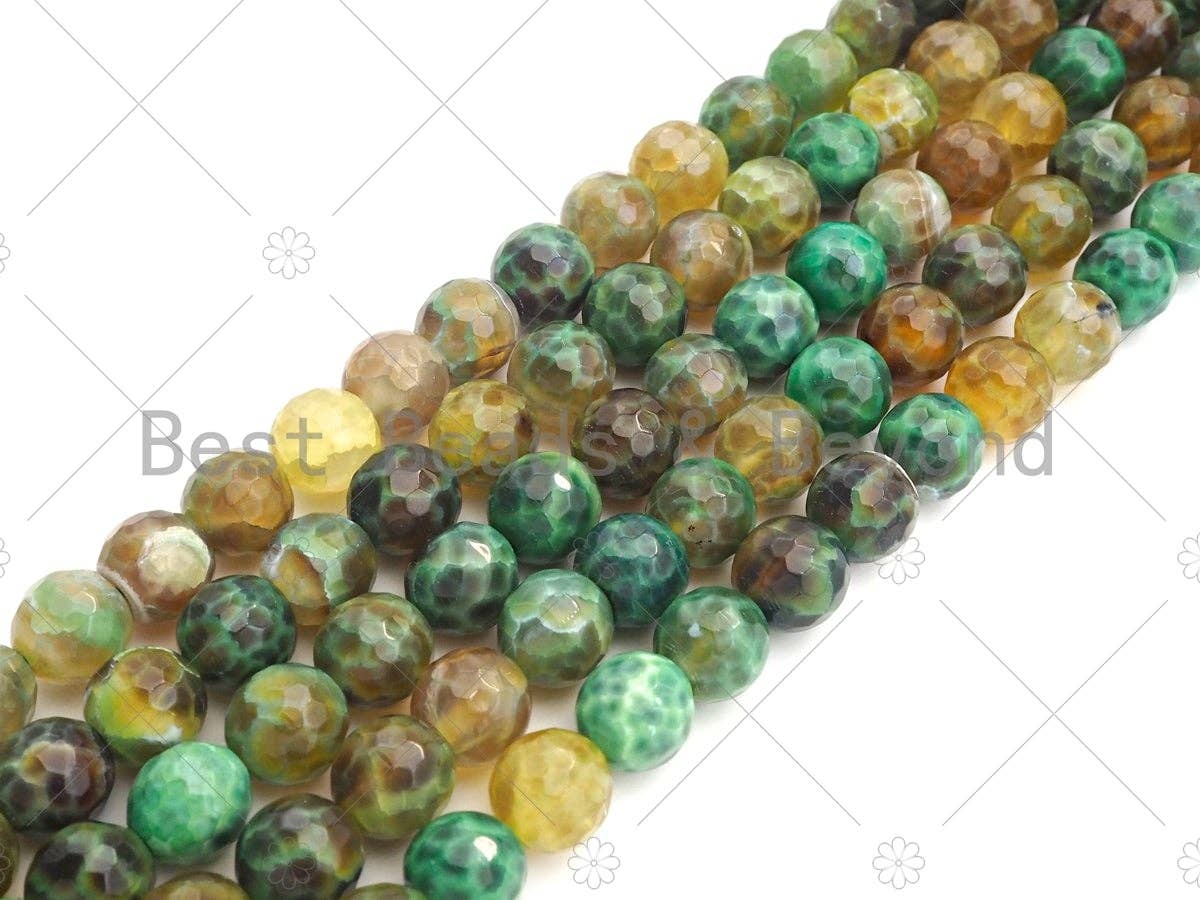 Natural Green Fire Agate Beads, 8mm/10mm/12mm Green Fire Agate, 15.5" Full Strand, Sku#UA102