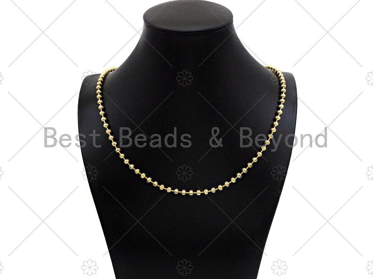18K Gold/Silver 4mm Solid Lantern Style Chain by yard SKU#67