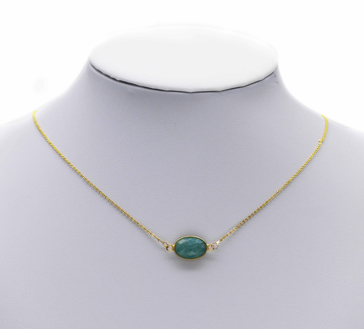 Gold Oval Gemstone Charm, Sku#LY23
