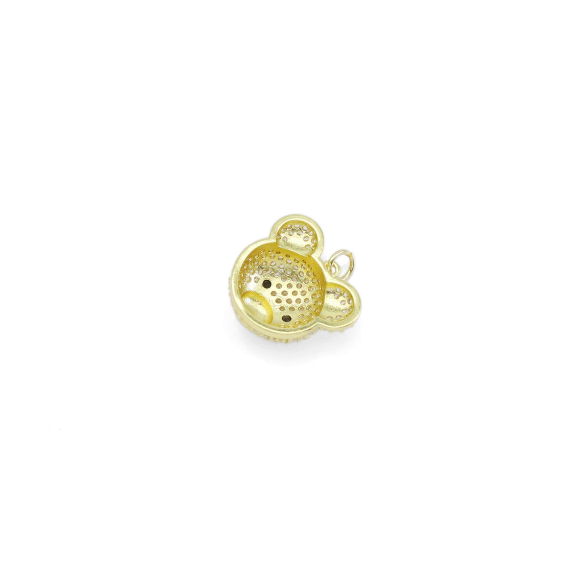 Clear Pink CZ Bear Head Shape Charm, Sku#A154